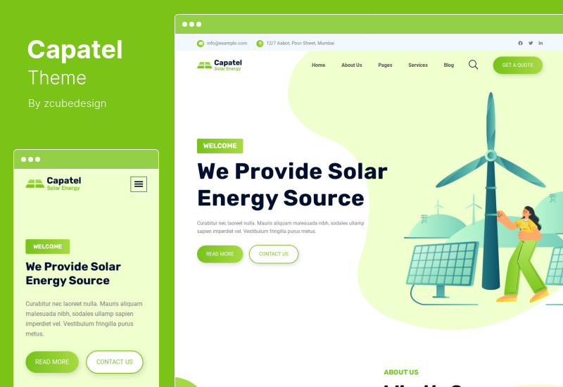 Capatel Theme - Solar Energy WordPress Theme