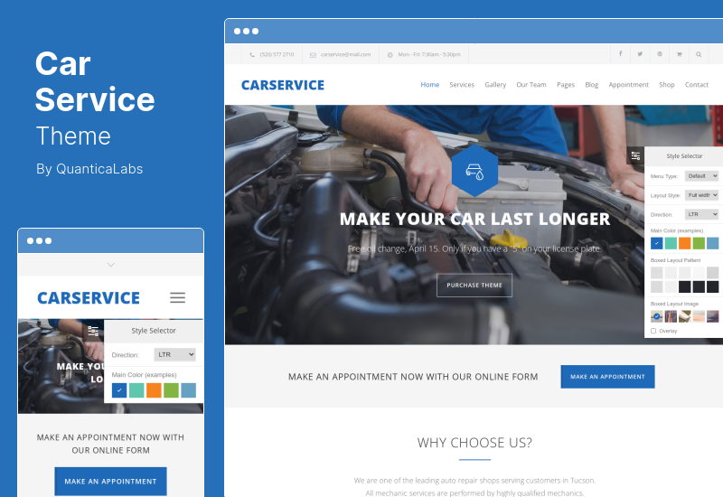 Car Service Theme - Auto Mechanic & Car Repair WordPress Theme