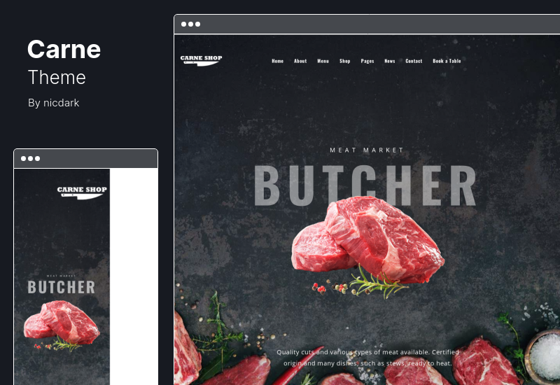 Carne Theme - Butcher & Meat Restaurant WordPress Theme