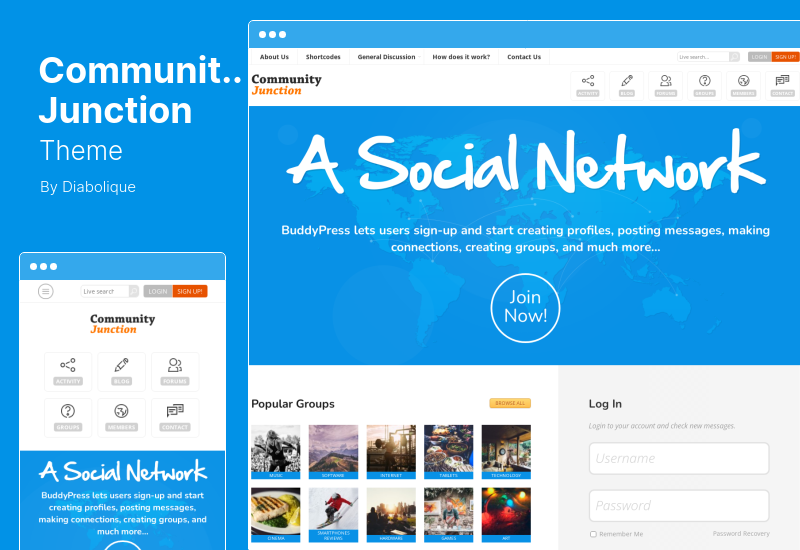 CommunityJunction Theme - BuddyPress Membership WordPress Theme