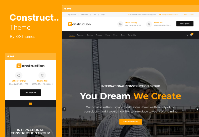 Construction Theme - Building Business and Renovation WordPress Theme