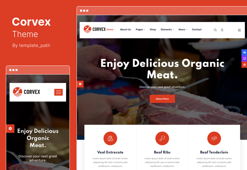 Corvex Theme - Butcher & Meat Shop WordPress Theme