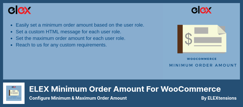 ELEX Minimum Order Amount Plugin - Configure Minimum & Maximum Order Amount