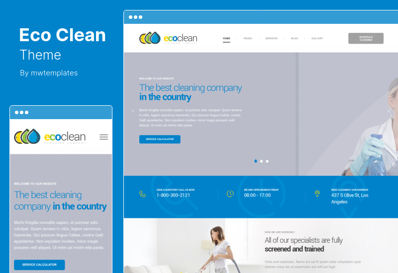 EcoClean Theme - House Cleaning Company WordPress Theme
