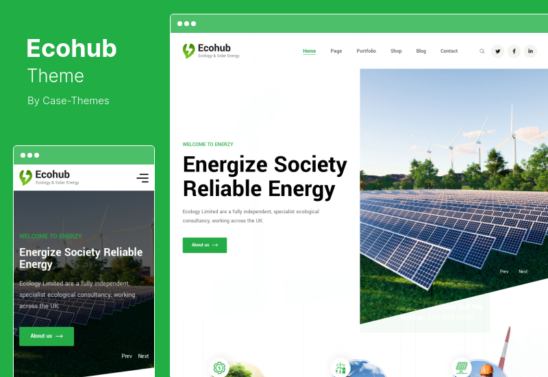 Ecohub Theme - Solar Energy WordPress Theme