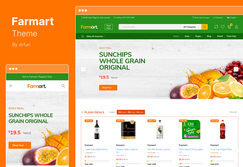 Farmart Theme - Organic & Grocery Marketplace WordPress Theme