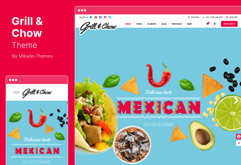 Grill & Chow Theme - Fast Food & Pizza WordPress Theme