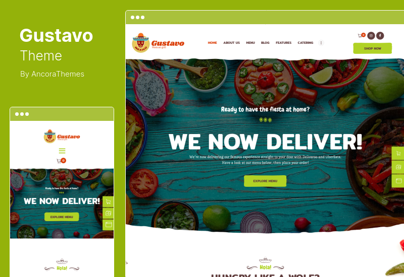 Gustavo Theme - Mexican Grill, Bar & Restaurant WordPress Theme