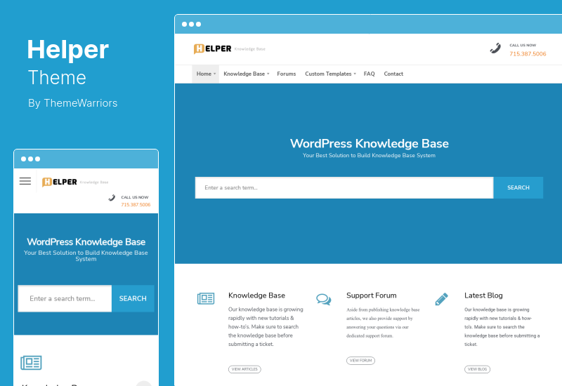 Helper Theme - Knowledge Base   Support WordPress Theme