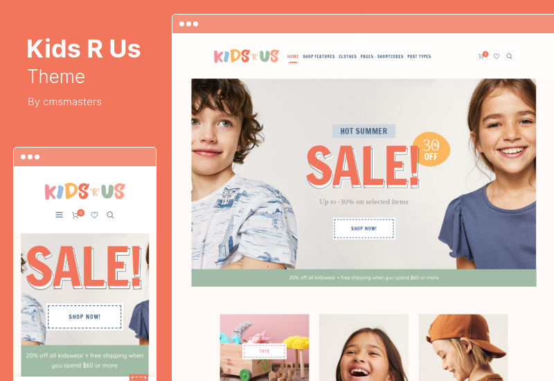 Kids R Us Theme - Toy Store and Children Clothes Shop WordPress Theme