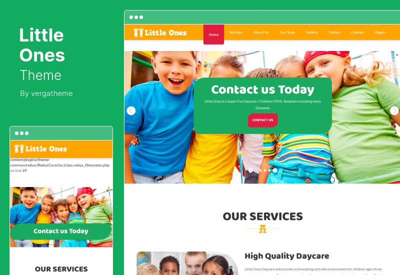 Little Ones Theme - One Page Children and Daycare WordPress Theme