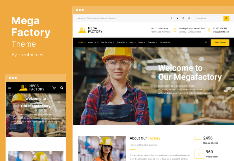 Mega Factory Theme - Industrial WordPress Theme