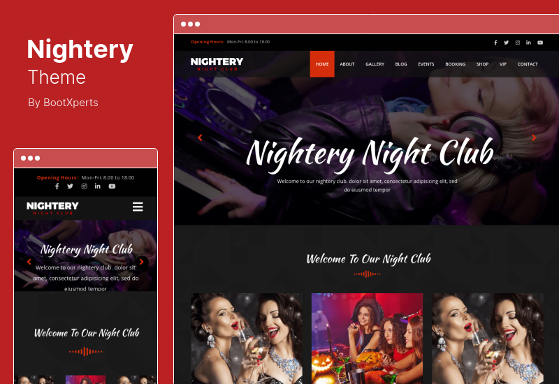 Nightery Theme - Night Club  WordPress Theme