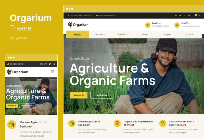 Orgarium Theme - Agriculture & Organic Farm WordPress Theme