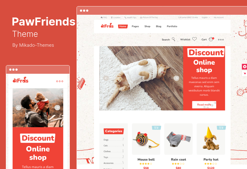 PawFriends Theme - Pet Shop and Veterinary WordPress Theme