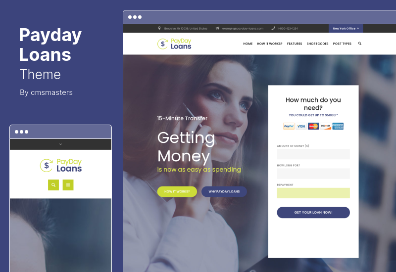 Payday Loans Theme - Banking, Loan Business and Finance WordPress Theme