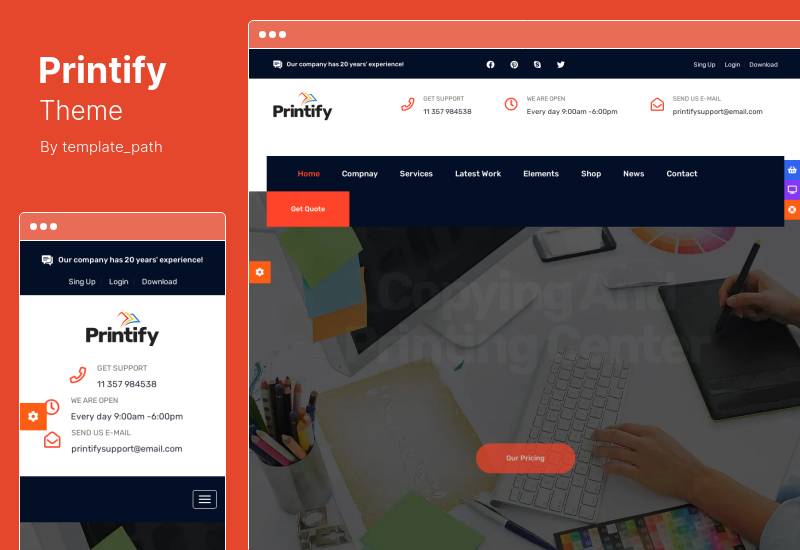 Printify Theme - Printing Company WordPress Theme
