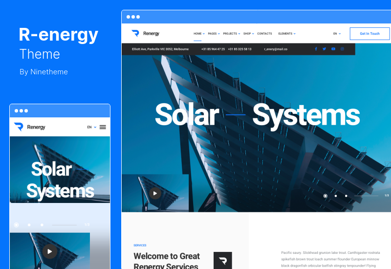 R-energy Theme - Solar and Renewable Energy WordPress Theme