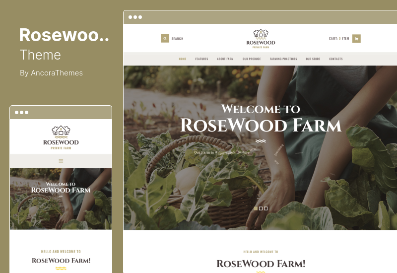 Rosewood Theme - Eco Organic Farming Agricultural WordPress Theme