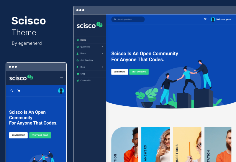 Scisco Theme - Questions and Answers WordPress Theme