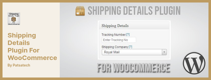 Shipping Details Plugin - Allows to Enter Shipment Tracking Number