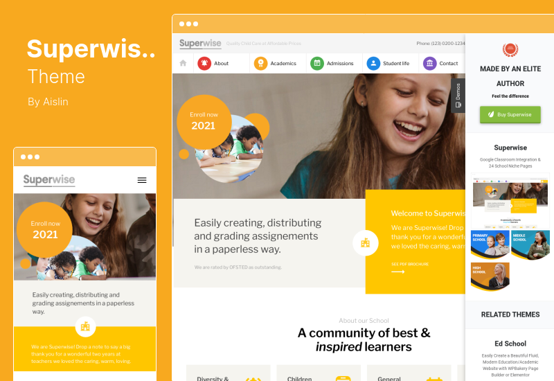 Superwise Theme - Modern Education and Google Classroom WordPress Theme