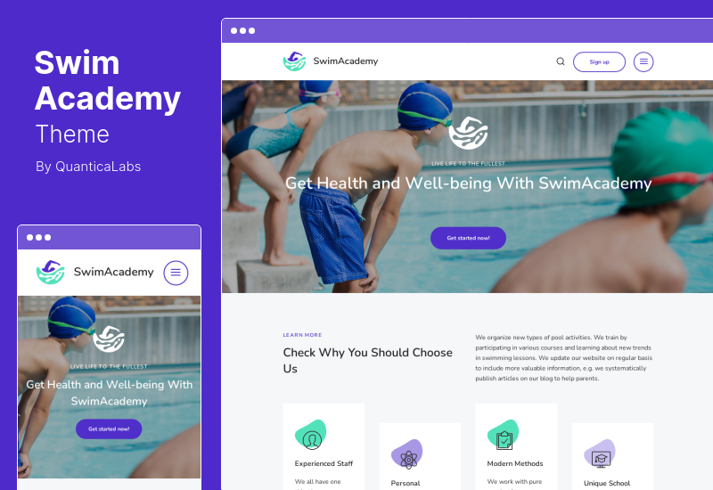 SwimAcademy Theme - Swimming School & Course Booking WordPress Theme