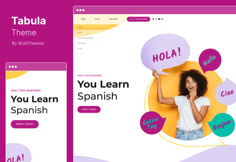 Tabula Theme - Art, Music & Language School WordPress Theme