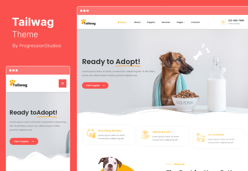 Tailwag Theme - Dog Breeder WordPress Theme