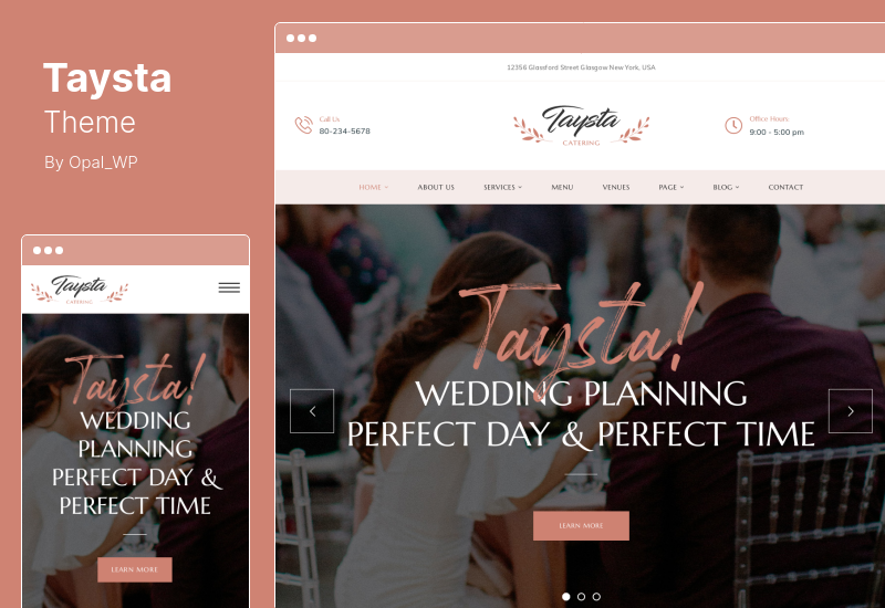 Taysta Theme - Wedding Event Planning WordPress Theme