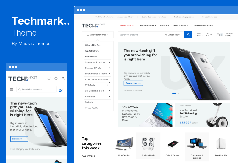Techmarket Theme - Multidemo & Electronics Store WooCommerce Theme