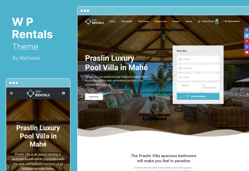WP Rentals Theme - Booking Accommodation WordPress Theme