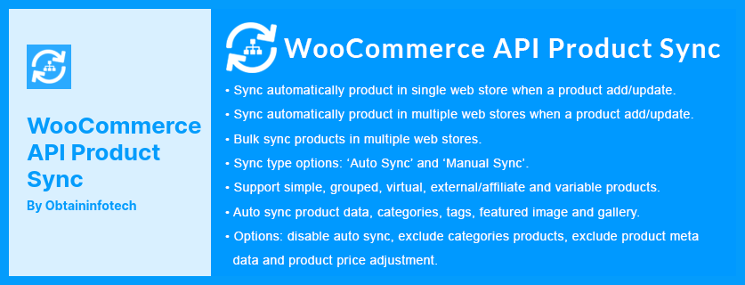 WooCommerce API Product Sync Plugin - Sync Automatically Product from One WooCommerce Web Store