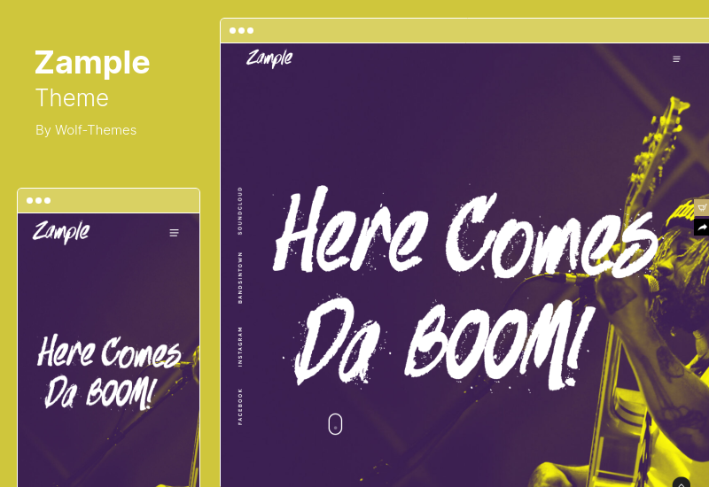 Zample Theme - A Fresh One Page Music WordPress Theme