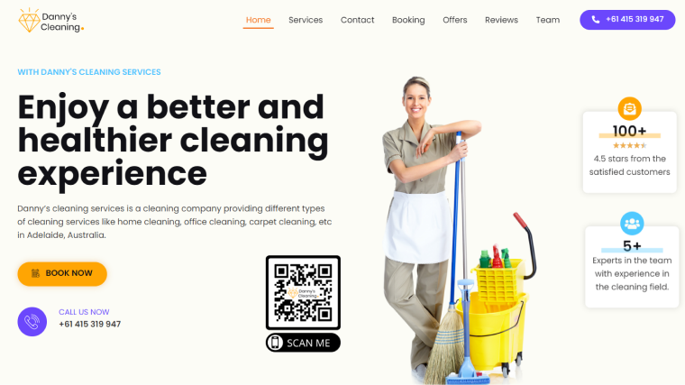 cleaning website built with jetengine