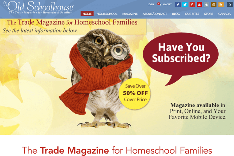 The Old Schoolhouse Homeschooling Magazine Website