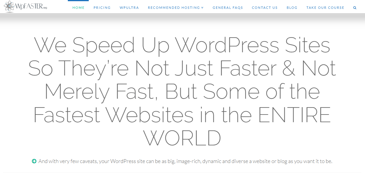 WP Faster WordPress speed optimization services. 