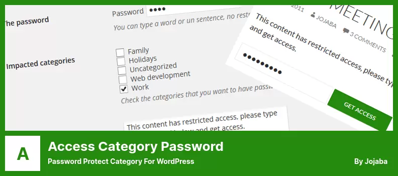 Access Category Password Plugin - Password Protect category for WordPress