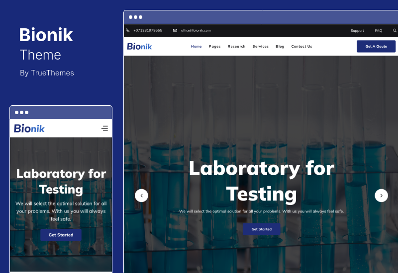 Bionik Theme - Science Research & Laboratory WordPress Theme