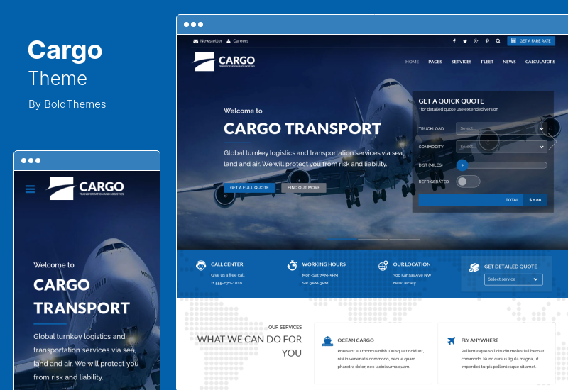Cargo Theme - Transport, Logistics & Home Movers WordPress Theme