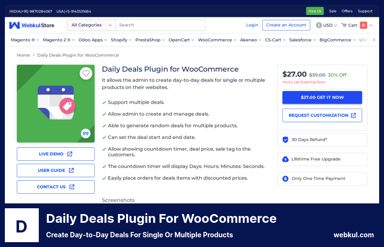 Daily Deals Plugin for WooCommerce Plugin - Create Day-to-Day Deals for Single or Multiple Products
