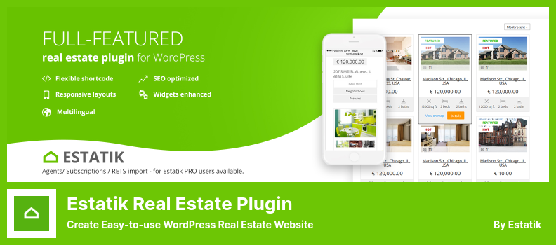 Estatik Real Estate Plugin - Create Easy-to-use WordPress Real Estate Website