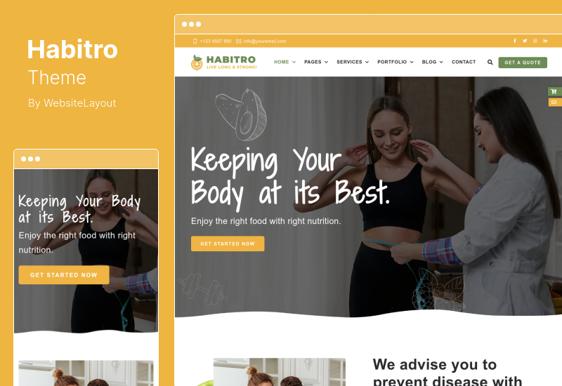 Habitro Theme - Nutrition Health and Diet WordPress Theme