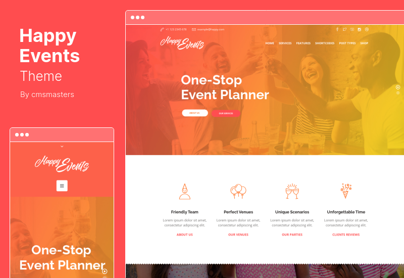 Happy Events Theme - Holiday Planner & Event Agency WordPress Theme