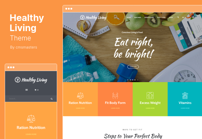 Healthy Living Theme - Nutrition and Wellness WordPress Theme