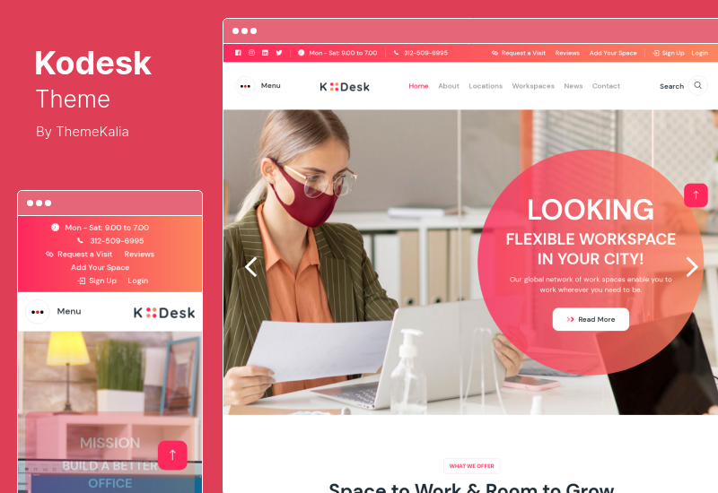 Kodesk Theme - Coworking and Office Space WordPress Theme