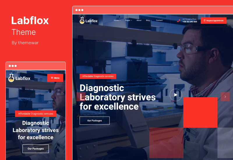 Labflox Theme - Laboratory & Research Responsive WordPress Theme