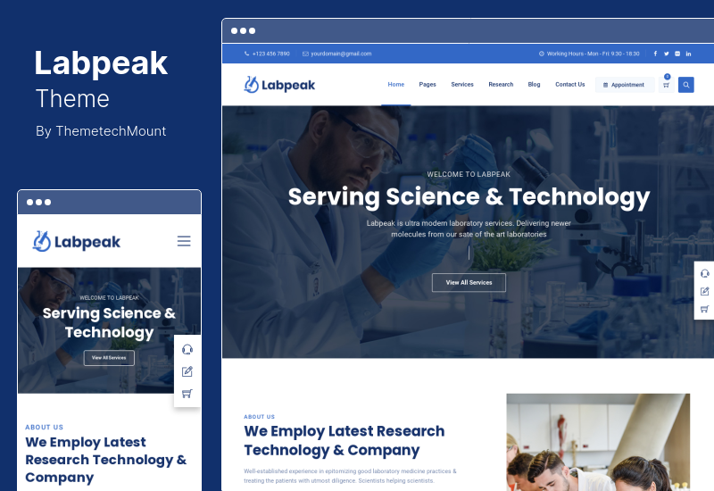 Labpeak Theme - Laboratory & Science Research WordPress Theme