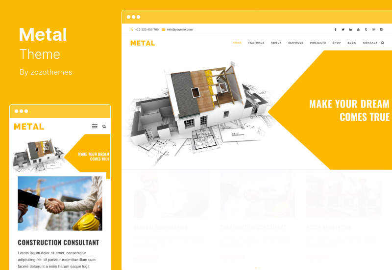 Metal Theme - Building & Construction Business WordPress Themes