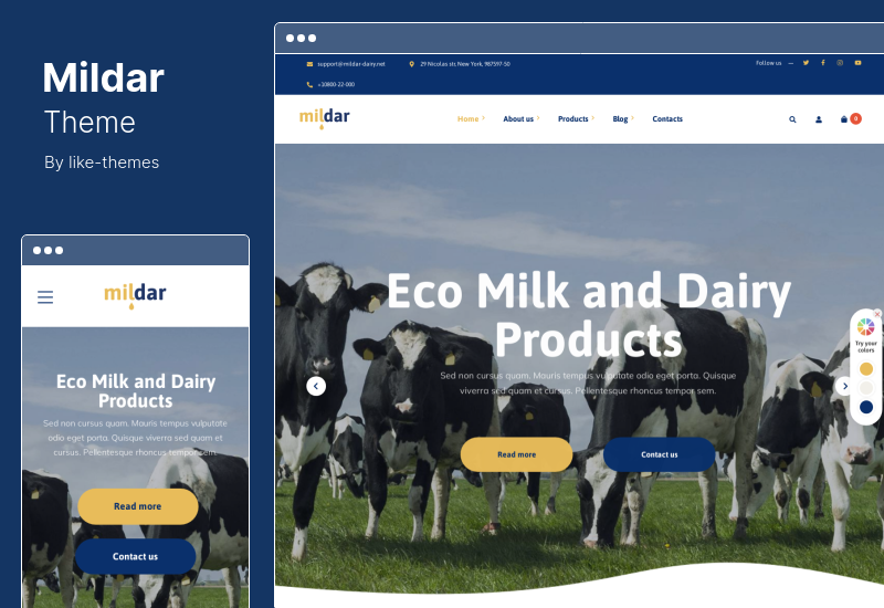 Mildar Theme - Dairy Farm & Milk WordPress Theme